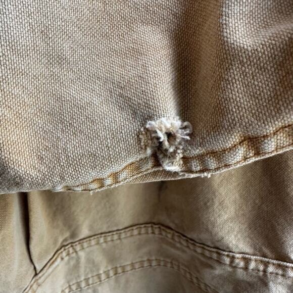 Woolrich Vintage 90s Leather Collar Wool Blanket Lined Chore Barn Coat - Picture 9 of 11